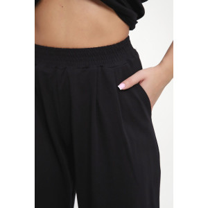 Костюм двойка женский №85038 кулирка с лайкрой пенье (р-ры: 46-60) черный