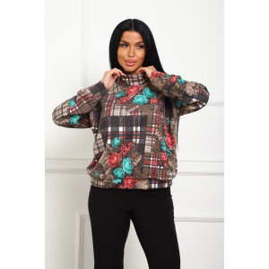 Джемпер женский №20689 снег (р-ры: 46-56) коричневый