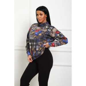 Джемпер женский №20689 снег (р-ры: 46-56) синий