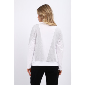Свитшот женский "Jjovi" футер 2-х нитка (р-ры: 44-56) белый-серый