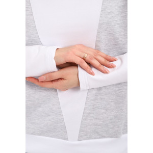 Свитшот женский "Jjovi" футер 2-х нитка (р-ры: 44-56) белый-серый