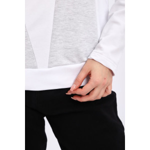 Свитшот женский "Jjovi" футер 2-х нитка (р-ры: 44-56) белый-серый