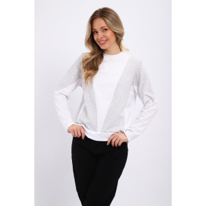 Свитшот женский "Jjovi" футер 2-х нитка (р-ры: 44-56) белый-серый