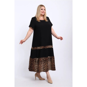 Платье женское ПЛ-005 жатка (р-ры: 50-68) золотой леопард