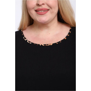 Платье женское ПЛ-005 жатка (р-ры: 50-68) золотой леопард