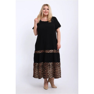 Платье женское ПЛ-005 жатка (р-ры: 50-68) золотой леопард