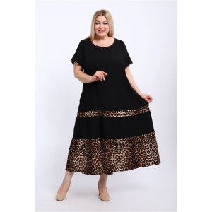 Платье женское ПЛ-005 жатка (р-ры: 50-68) золотой леопард