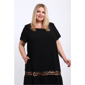 Платье женское ПЛ-005 жатка (р-ры: 50-68) золотой леопард