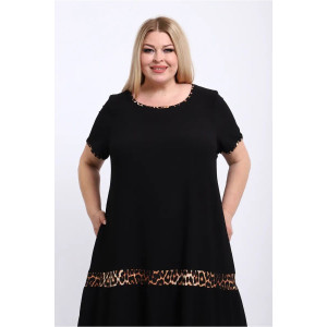 Платье женское ПЛ-005 жатка (р-ры: 50-68) золотой леопард