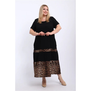 Платье женское ПЛ-005 жатка (р-ры: 50-68) золотой леопард