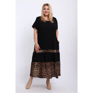 Платье женское ПЛ-005 жатка (р-ры: 50-68) золотой леопард