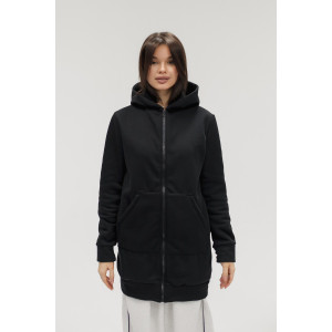 Толстовка женская №057776 футер на флисе (р-ры: 44-58) черный Толстовка женская №057776 футер на флисе (р-ры: 44-58) черный