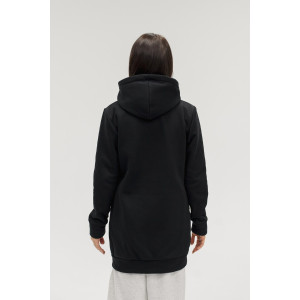 Толстовка женская №057776 футер на флисе (р-ры: 44-58) черный Толстовка женская №057776 футер на флисе (р-ры: 44-58) черный