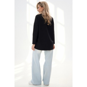 Лонгслив женский "Life" футер 2-х нитка (р-ры: 46-64) черный