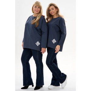 Лонгслив женский "Life" футер 2-х нитка (р-ры: 46-64) графит