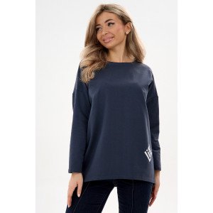 Лонгслив женский "Life" футер 2-х нитка (р-ры: 46-64) графит