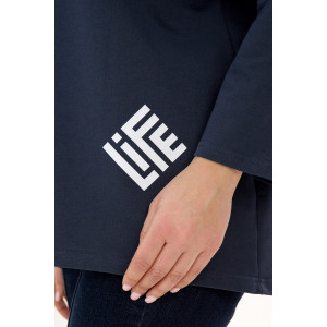 Лонгслив женский "Life" футер 2-х нитка (р-ры: 46-64) графит