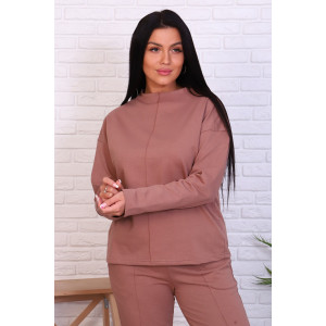 Костюм двойка женский №17571 футер с лайкрой 2-х нитка (р-ры: 46-54) песочный