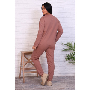 Костюм двойка женский №17571 футер с лайкрой 2-х нитка (р-ры: 46-54) песочный