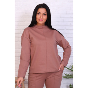 Костюм двойка женский №17571 футер с лайкрой 2-х нитка (р-ры: 46-54) песочный