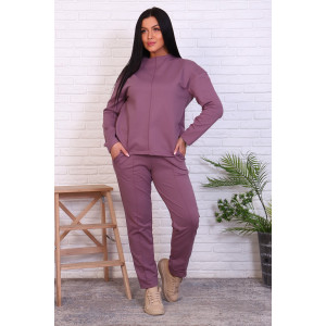 Костюм двойка женский №17571 футер с лайкрой 2-х нитка (р-ры: 46-54) черничный