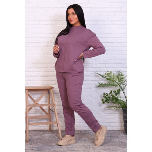 Костюм двойка женский №17571 футер с лайкрой 2-х нитка (р-ры: 46-54) черничный