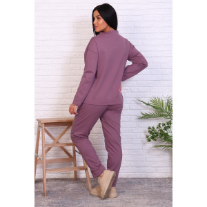 Костюм двойка женский №17571 футер с лайкрой 2-х нитка (р-ры: 46-54) черничный