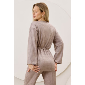 Кардиган-кимоно женский "Эвила-1" фактурный трикотаж (р-ры: 44-54) капучино