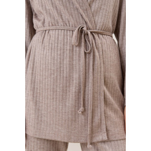 Кардиган-кимоно женский "Эвила-1" фактурный трикотаж (р-ры: 44-54) капучино