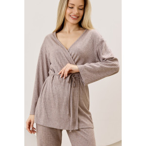 Кардиган-кимоно женский "Эвила-1" фактурный трикотаж (р-ры: 44-54) капучино