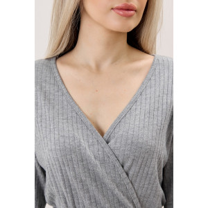 Кардиган-кимоно женский "Эвила-1" фактурный трикотаж (р-ры: 44-54) серый