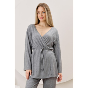 Кардиган-кимоно женский "Эвила-1" фактурный трикотаж (р-ры: 44-54) серый