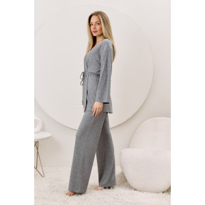 Кардиган-кимоно женский "Эвила-1" фактурный трикотаж (р-ры: 44-54) серый