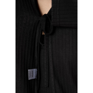 Кардиган-кимоно женский "Эвила-1" фактурный трикотаж (р-ры: 44-54) черный