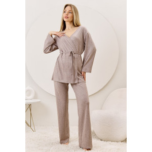 Брюки женские "Эвила-2" фактурный трикотаж (р-ры: 44-54) капучино Брюки женские "Эвила-2" фактурный трикотаж (р-ры: 44-54) капучино