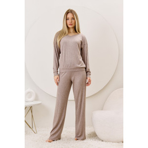 Брюки женские "Эвила-2" фактурный трикотаж (р-ры: 44-54) капучино Брюки женские "Эвила-2" фактурный трикотаж (р-ры: 44-54) капучино