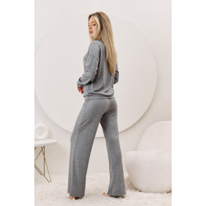 Брюки женские "Эвила-2" фактурный трикотаж (р-ры: 44-54) серый