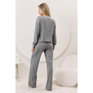 Брюки женские "Эвила-2" фактурный трикотаж (р-ры: 44-54) серый