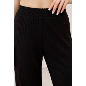 Брюки женские "Эвила-2" фактурный трикотаж (р-ры: 44-54) черный