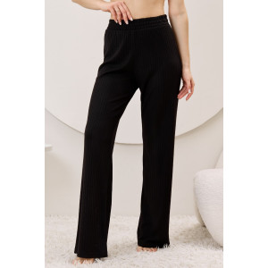 Брюки женские "Эвила-2" фактурный трикотаж (р-ры: 44-54) черный