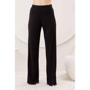 Брюки женские "Эвила-2" фактурный трикотаж (р-ры: 44-54) черный