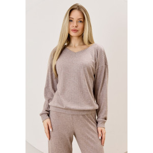 Джемпер женский "Эвила-3" фактурный трикотаж (р-ры: 44-54) капучино Джемпер женский "Эвила-3" фактурный трикотаж (р-ры: 44-54) капучино