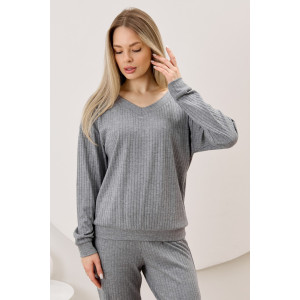 Джемпер женский "Эвила-3" фактурный трикотаж (р-ры: 44-54) серый