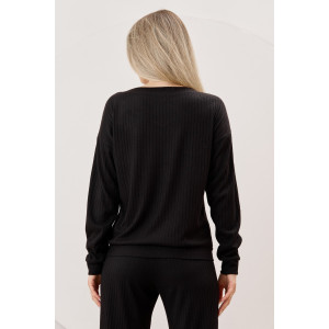Джемпер женский "Эвила-3" фактурный трикотаж (р-ры: 44-54) черный Джемпер женский "Эвила-3" фактурный трикотаж (р-ры: 44-54) черный