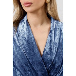 Костюм двойка женский "Мерцание-2" велюр стрейч (р-ры: 44-58) голубой