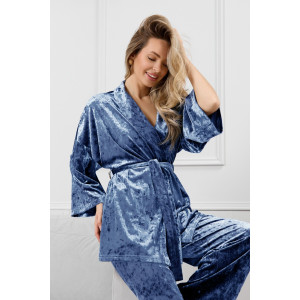 Костюм двойка женский "Мерцание-2" велюр стрейч (р-ры: 44-58) голубой