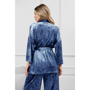 Костюм двойка женский "Мерцание-2" велюр стрейч (р-ры: 44-58) голубой