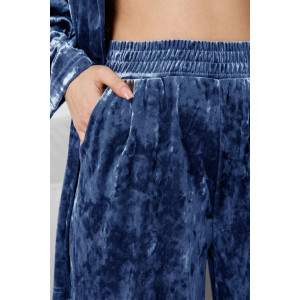 Костюм двойка женский "Мерцание-2" велюр стрейч (р-ры: 44-58) голубой