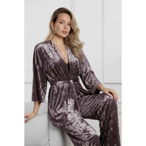 Костюм двойка женский "Мерцание-2" велюр стрейч (р-ры: 44-58) серо-лиловый