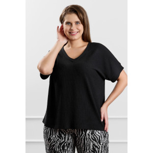 Футболка женская "Элегия-2" фактурный трикотаж (р-ры: 50-60) черный Футболка женская "Элегия-2" фактурный трикотаж (р-ры: 50-60) черный